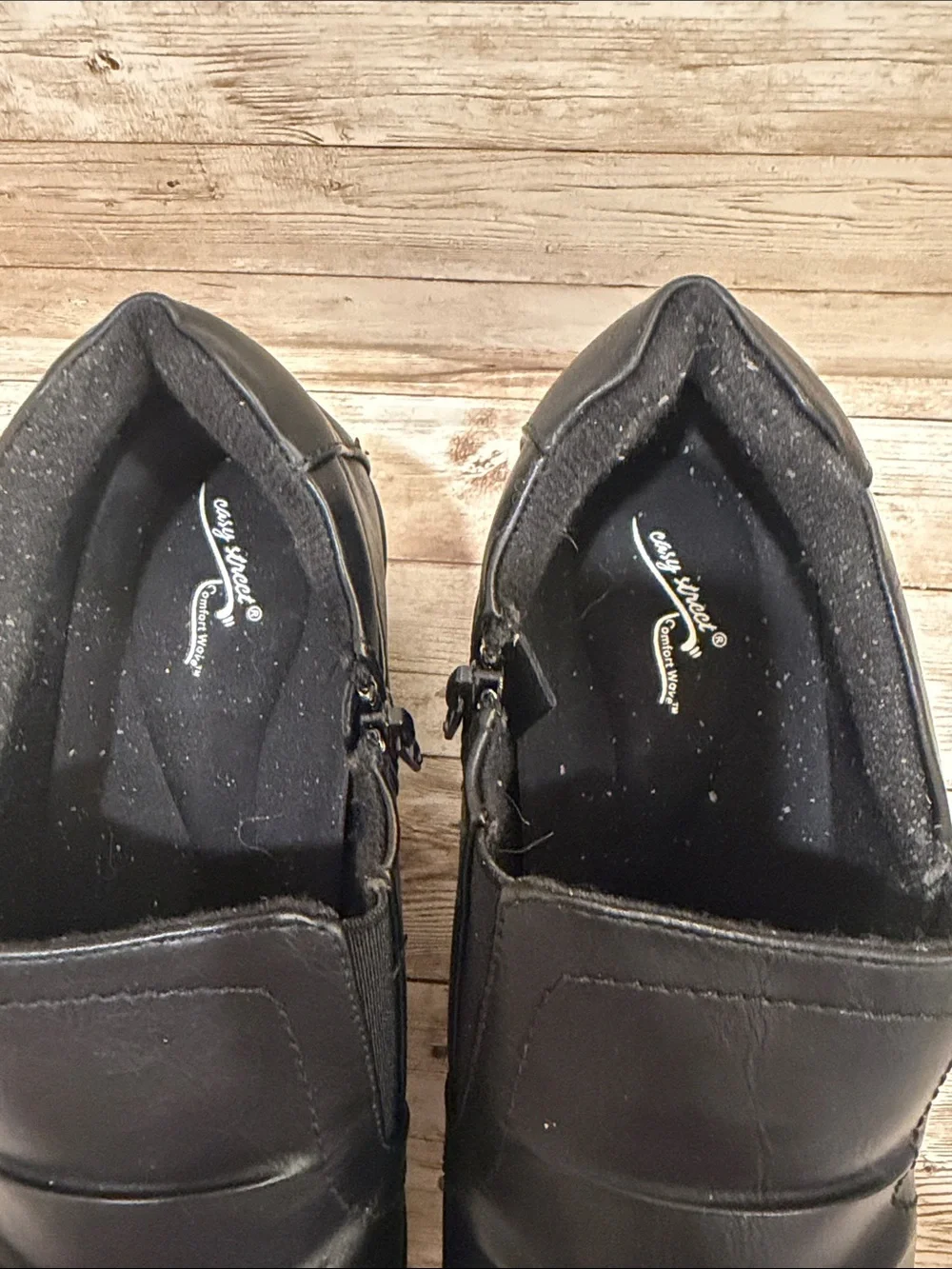 easy‎ street Black Slip-On Low Block Heel Comfort Shoes 11 NWOT